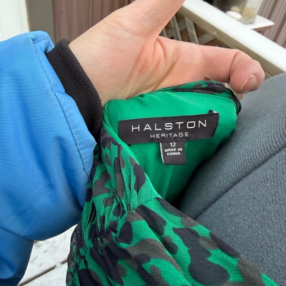 Halston Heritage Emerald One-Shoulder Dress - Picture 11 of 14